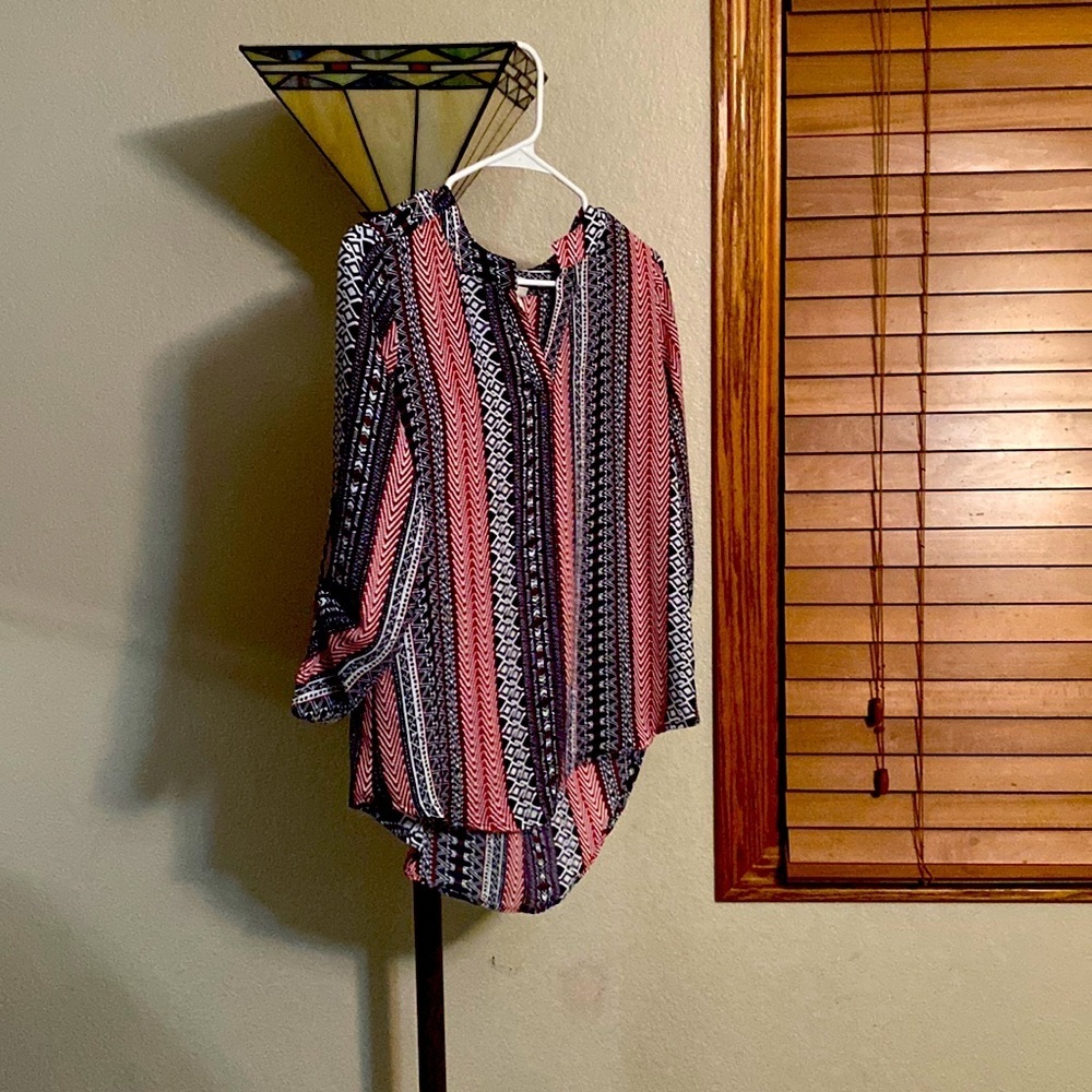 Cato red, white, and blue 3/4 sleeve tunic